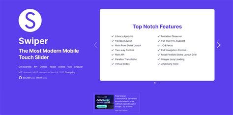 swiper for websites.